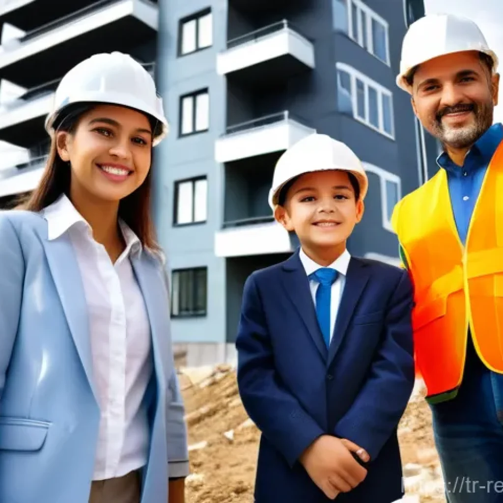 부동산 자산 관리와 세금 계획 - **Prompt:** A happy Turkish family, consisting of a father, mother, and two children (one boy, one g...