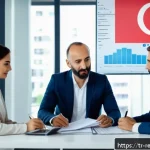 Home 19 부동산 세금 신고를 위한 워크숍 정보 - A modern Turkish office setting with a professional male tax consultant explaining new 2024 real est...